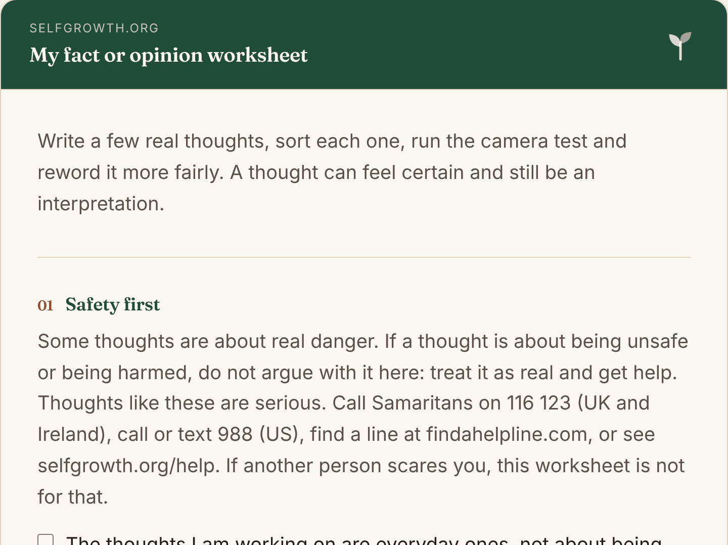 Preview of the Fact or Opinion Worksheet, a free printable worksheet