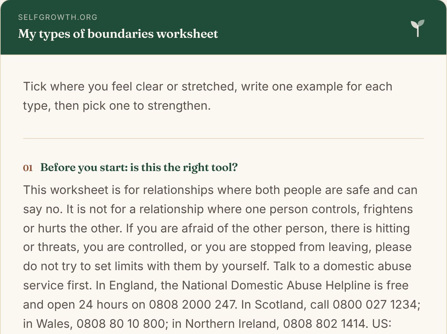 Preview of the Types of Boundaries Worksheet, a free printable worksheet